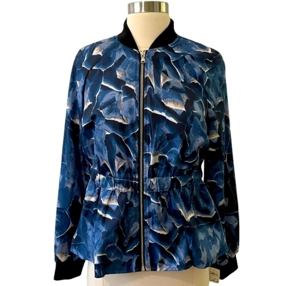Chicos Black Label NWT Navy Blue Zip Up Jacket   Size 00